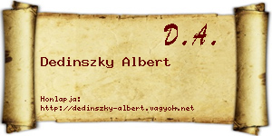 Dedinszky Albert névjegykártya